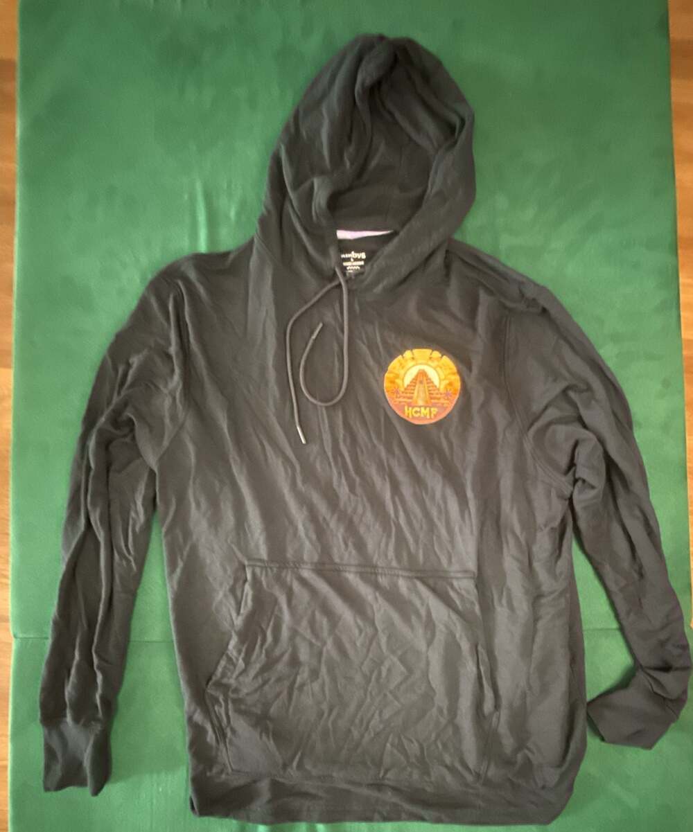Jambys Black House Hoodie with HCMF Mayan Pyramid Graphic Size L